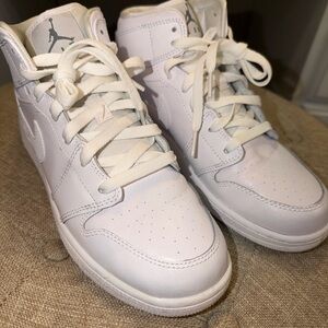 Nike White Kids Mid-Top Sneakers